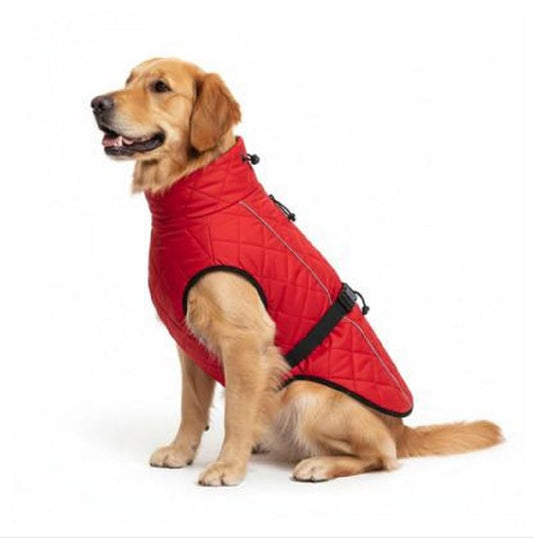 Dog Fur Jacket for Large Dogs (Red - 12-Inch) - Soft, Stretchable Knit Dog Winter Clothes