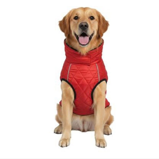 Dog Fur Jacket for Large Dogs (Red - 12-Inch) - Soft, Stretchable Knit Dog Winter Clothes
