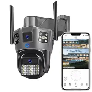 8MP FHD Outdoor Dual Lens 4G Camera AI Automatic Tracking Human Detection Two Way Voice Smart Wireless Security Camera