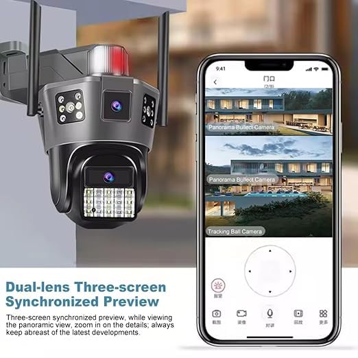 8MP FHD Outdoor Dual Lens 4G Camera AI Automatic Tracking Human Detection Two Way Voice Smart Wireless Security Camera