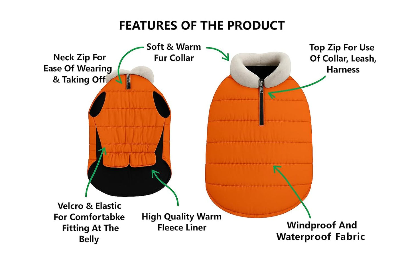 Dog Winter Coat Jacket, Clothes, Windproof, Waterproof, Light Weight, Washable