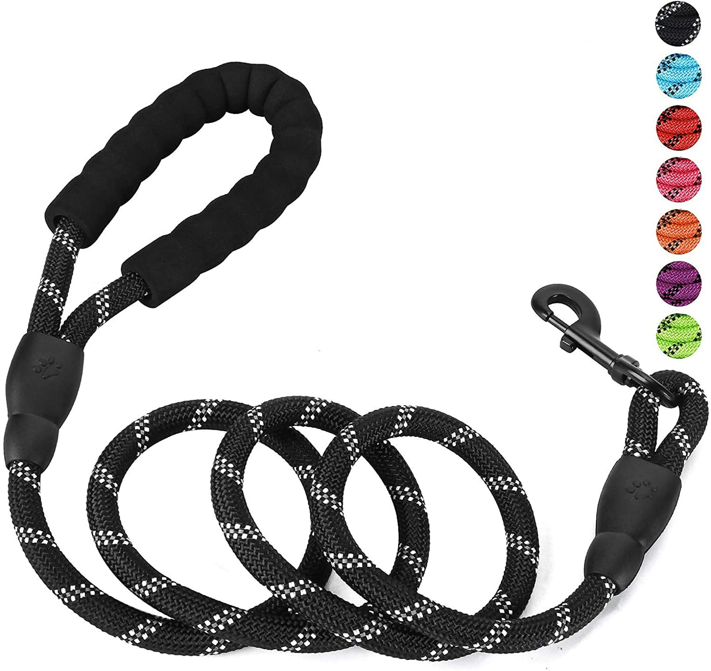 Dog Leash 5FT Long, ½ Inch Thick Reflective Heavy Duty Rope with Anti-Slip