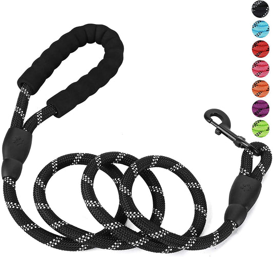 Dog Leash 5FT Long, ½ Inch Thick Reflective Heavy Duty Rope with Anti-Slip